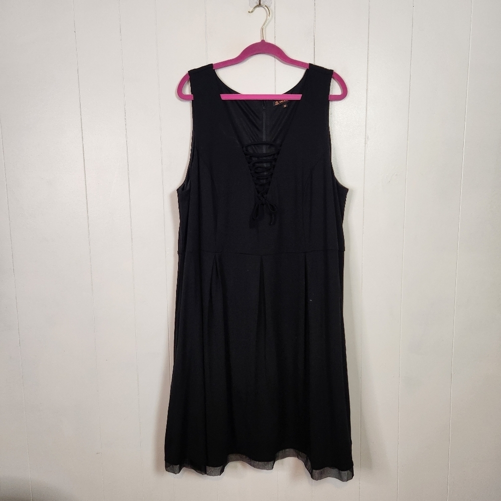 Love & Legend Black Goth Plus Size 22 Dress Lace Up Sleeveless Whimsigoth Grunge - Picture 2 of 11